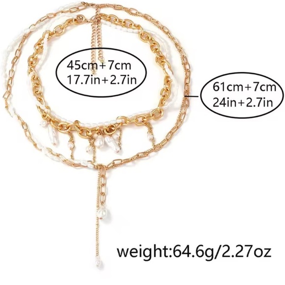 Opulent Gold & Cultured Pearl Multi-Layered Choker Necklace - Picture 5 of 5